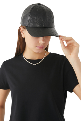 Faux Leather Logo Hat